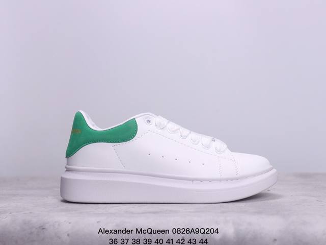 意大利高奢品牌alexander Mcqueen亚历山大 麦昆 Sole Leather Sneakers低帮时装厚底休闲运动小白鞋 货号:383942 xm0