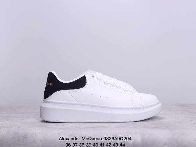 意大利高奢品牌alexander Mcqueen亚历山大 麦昆 Sole Leather Sneakers低帮时装厚底休闲运动小白鞋 货号:383942 xm0