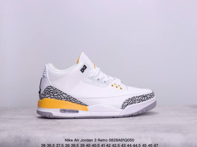 公司级nike Air Jordan 3 Retro皮革 潮流 防滑耐磨包裏性 中帮 复古篮球鞋 升级原楦原档案数据开发纸版楦型 缜密拉帮及中底钢印细节 全新喷