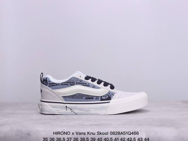 Hirono X Vans Knu Skool 泡泡玛特小野联名 灰白涂鸦 此次vans携手泡泡玛特爆款ip 太有看头了！ vans超火的土豆鞋，复古经典，鞋头