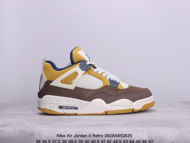 公司级nike Air Jordan 4 Retro皮革 潮流 防滑耐磨包裏性 中帮 复古篮球鞋 缜密拉帮及中底钢印细节 全新底模 货号:Fn0344-001