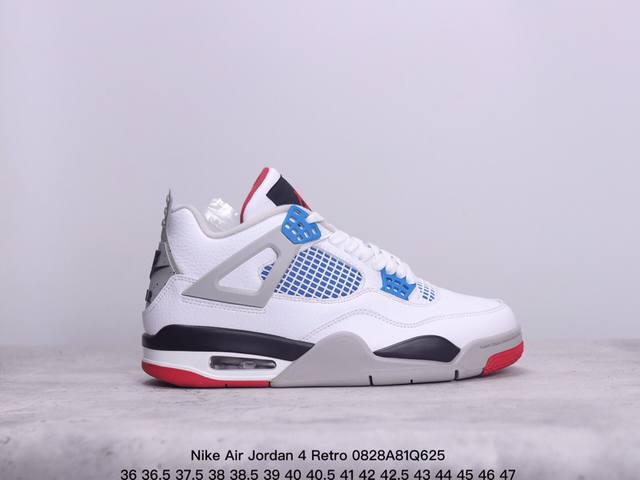 公司级nike Air Jordan 4 Retro皮革 潮流 防滑耐磨包裏性 中帮 复古篮球鞋 缜密拉帮及中底钢印细节 全新底模 货号:Fn0344-001