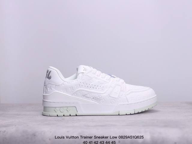 公司级全新lv路易威登louis Vuitton Trainer Sneaker Low休闲运动文化百搭板鞋 尺码:40-45 xm0829Q625