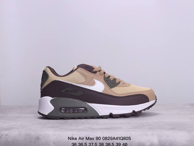 真标耐克nike Air Max 90 经典复古小气垫缓震跑鞋 鞋面由皮和革织物打造，犀利的条线打造出酷劲十的足视觉效果 网布鞋增面强透气性，穿着为极舒适 经可