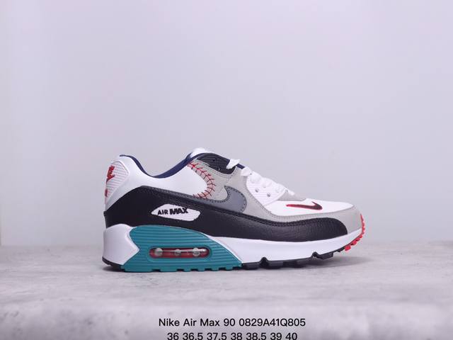 真标耐克nike Air Max 90 经典复古小气垫缓震跑鞋 鞋面由皮和革织物打造，犀利的条线打造出酷劲十的足视觉效果 网布鞋增面强透气性，穿着为极舒适 经可