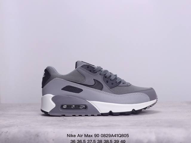 真标耐克nike Air Max 90 经典复古小气垫缓震跑鞋 鞋面由皮和革织物打造，犀利的条线打造出酷劲十的足视觉效果 网布鞋增面强透气性，穿着为极舒适 经可 - 点击图像关闭