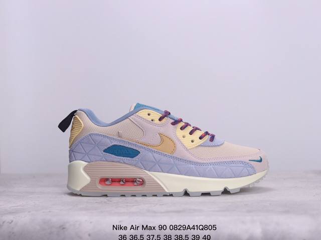 真标耐克nike Air Max 90 经典复古小气垫缓震跑鞋 鞋面由皮和革织物打造，犀利的条线打造出酷劲十的足视觉效果 网布鞋增面强透气性，穿着为极舒适 经可