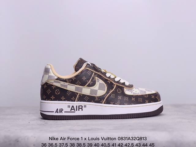 公司级nike Air Force 1 High X Louis Vuitton 原楦头原纸板 打造纯正高帮空军版型 专注外贸渠道 全掌内置蜂窝气垫 原盒配件