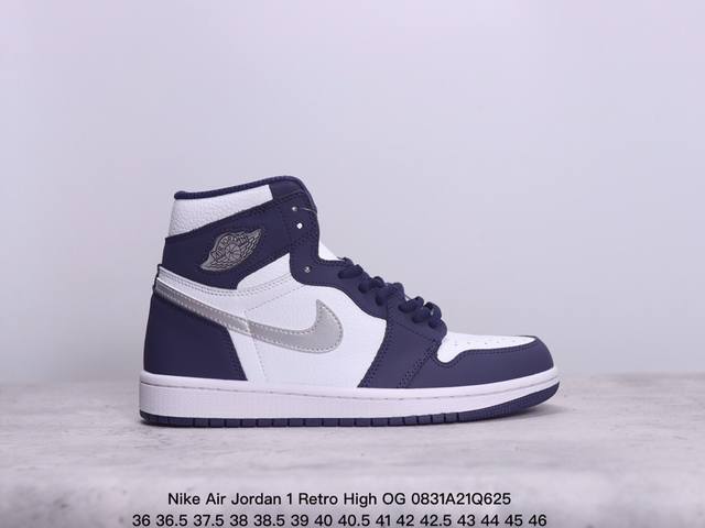 耐克 Nike Air Jordan 1 Retro High Og 乔丹一代篮球鞋复刻运动鞋 皮面高帮板鞋的设计灵感源自运动夹克，带你重温入选球队时刻。采用经