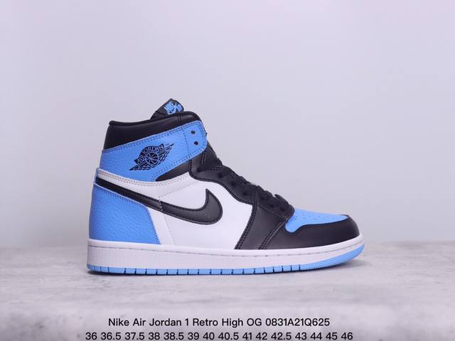 耐克 Nike Air Jordan 1 Retro High Og 乔丹一代篮球鞋复刻运动鞋 皮面高帮板鞋的设计灵感源自运动夹克，带你重温入选球队时刻。采用经