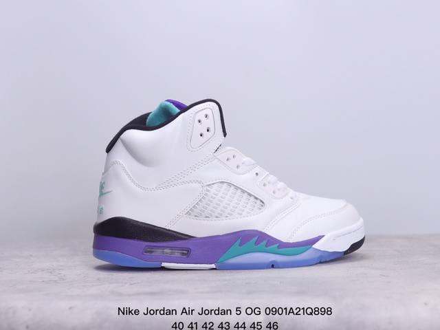 真标nike Jordan Air Jordan 5 Og’Grape’皮革 舒适百搭 防滑 耐磨 高帮 复古篮球鞋 货号:Hq7978- 尺码:40-46 x