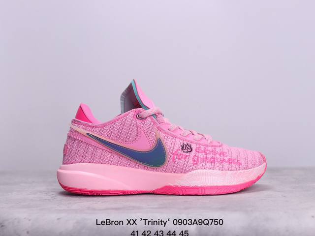 詹姆斯lebron Xx ’Trinity‘气垫篮球鞋 货号：38388 鞋领处采用了在第一代air Zoom Generation球鞋上使用的nike Sph