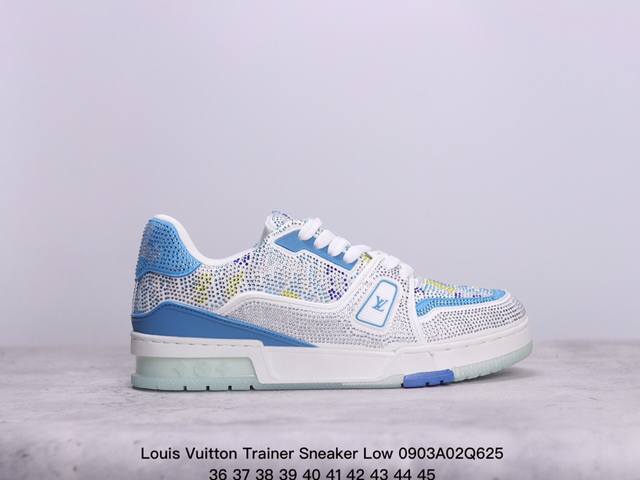 公司级全新lv路易威登louis Vuitton Trainer Sneaker Low休闲运动文化百搭板鞋 尺码:36-45 xm0903Q625