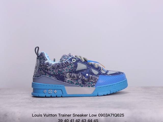 Lv路易威登louis Vuitton Trainer Sneaker Low低帮厚底亮钻百搭休闲运动文化板鞋 码数：36 37 38 39 40 41 42