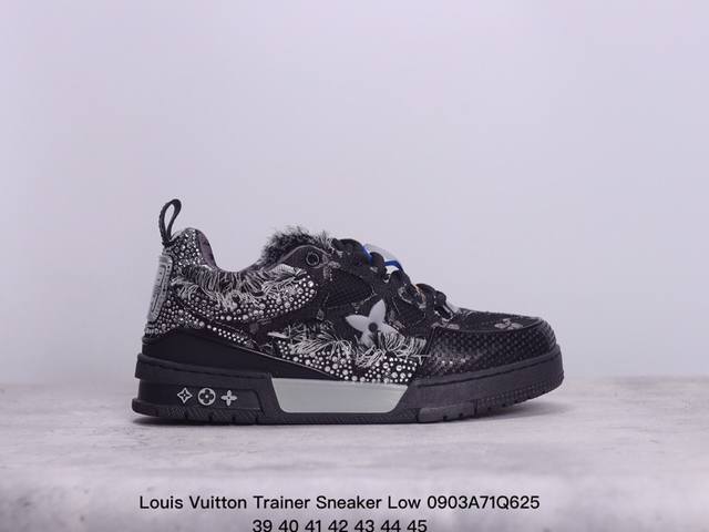 Lv路易威登louis Vuitton Trainer Sneaker Low低帮厚底亮钻百搭休闲运动文化板鞋 码数：36 37 38 39 40 41 42