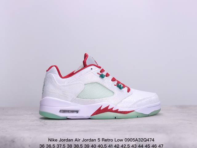 公司级nike Jordan Air Jordan 5 Retro Low Cny 皮革 舒适百搭 防滑 耐磨 低帮 复古篮球鞋 货号:819951 003 尺