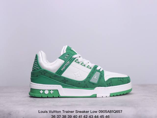 全新lv 钻石路易威登louis Vuitton Trainer Sneaker Low休闲运动文化百搭板鞋 ！ xm0905Q657