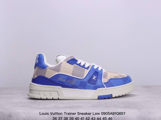 全新lv 钻石路易威登louis Vuitton Trainer Sneaker Low休闲运动文化百搭板鞋 ！ xm0905Q657