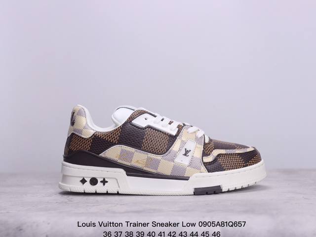 全新lv 钻石路易威登louis Vuitton Trainer Sneaker Low休闲运动文化百搭板鞋 ！ xm0905Q657