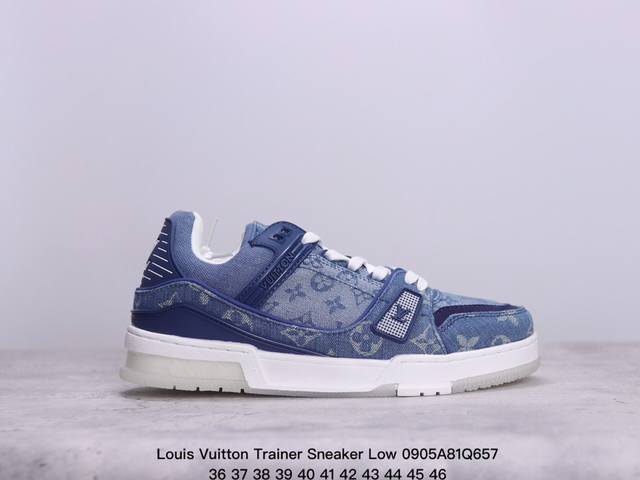 全新lv 钻石路易威登louis Vuitton Trainer Sneaker Low休闲运动文化百搭板鞋 ！ xm0905Q657