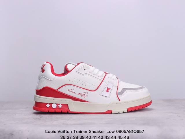 全新lv 钻石路易威登louis Vuitton Trainer Sneaker Low休闲运动文化百搭板鞋 ！ xm0905Q657