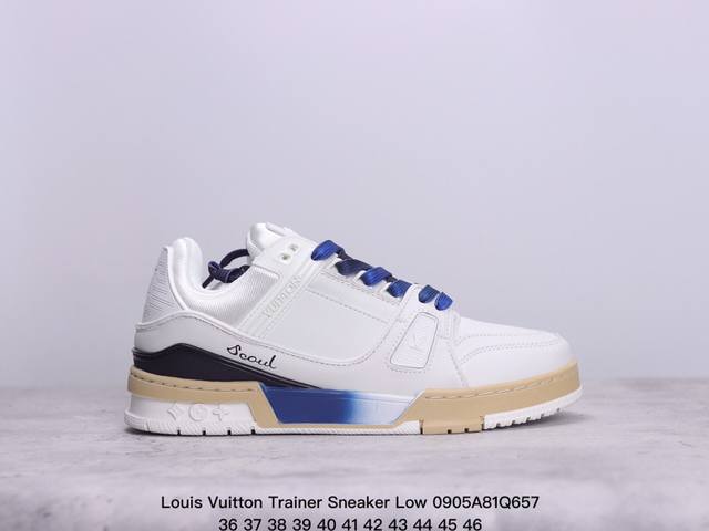 全新lv 钻石路易威登louis Vuitton Trainer Sneaker Low休闲运动文化百搭板鞋 ！ xm0905Q657