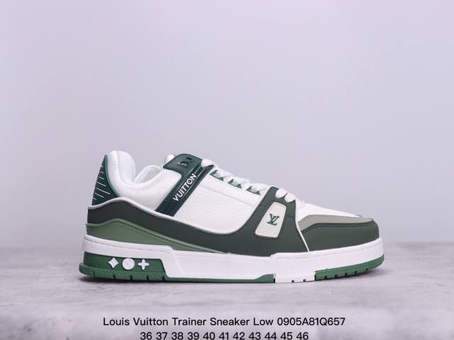 全新lv 钻石路易威登louis Vuitton Trainer Sneaker Low休闲运动文化百搭板鞋 ！ xm0905Q657