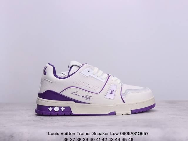 全新lv 钻石路易威登louis Vuitton Trainer Sneaker Low休闲运动文化百搭板鞋 ！ xm0905Q657