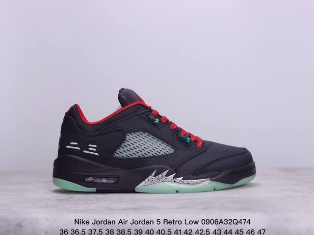 公司级nike Jordan Air Jordan 5 Retro Low Cny 皮革 舒适百搭 防滑 耐磨 低帮 复古篮球鞋 货号:819951 003 尺