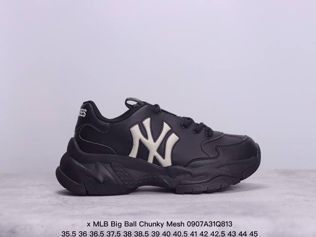 公司级korea韩国限定发售ny美国榄球洋基队限定 X Mlb Big Ball Chunky Mesh 厚底老爹系列低帮网织轻量休闲运动慢跑鞋 货号:3Ash