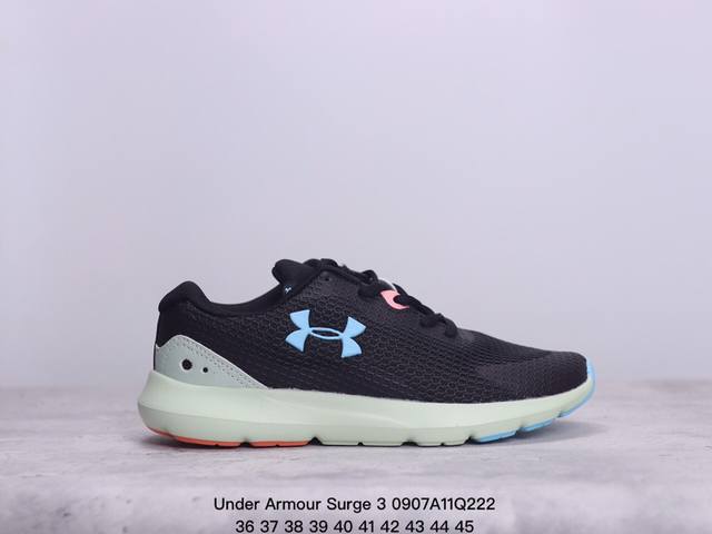 Under Armour Surge 3舒适织物减震防滑耐磨透气轻便低帮跑步鞋 xm0907Q222