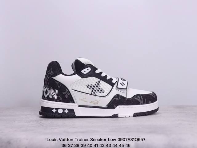 全新lv 钻石路易威登louis Vuitton Trainer Sneaker Low休闲运动文化百搭板鞋 ！ xm0907Q657 - 点击图像关闭