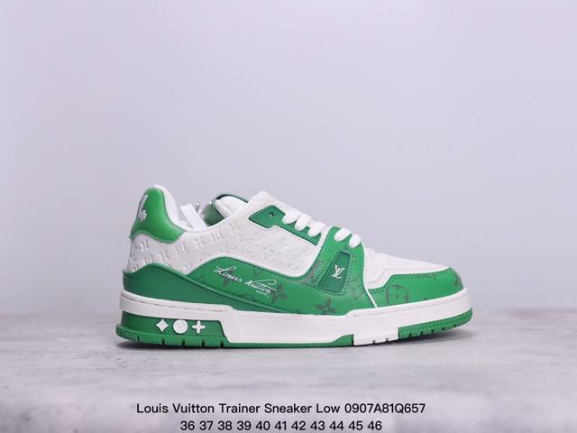 全新lv 钻石路易威登louis Vuitton Trainer Sneaker Low休闲运动文化百搭板鞋 ！ xm0907Q657