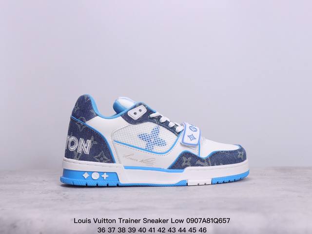 全新lv 钻石路易威登louis Vuitton Trainer Sneaker Low休闲运动文化百搭板鞋 ！ xm0907Q657