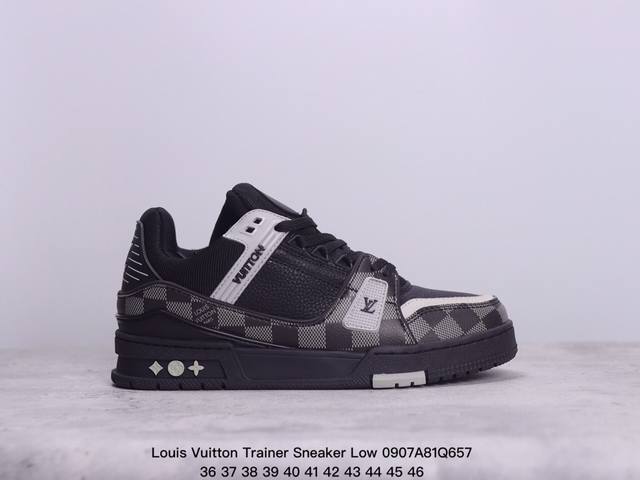 全新lv 钻石路易威登louis Vuitton Trainer Sneaker Low休闲运动文化百搭板鞋 ！ xm0907Q657