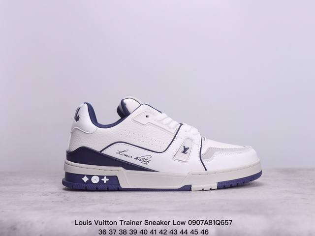 全新lv 钻石路易威登louis Vuitton Trainer Sneaker Low休闲运动文化百搭板鞋 ！ xm0907Q657