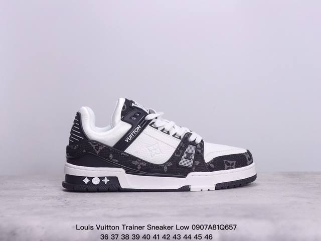 全新lv 钻石路易威登louis Vuitton Trainer Sneaker Low休闲运动文化百搭板鞋 ！ xm0907Q657