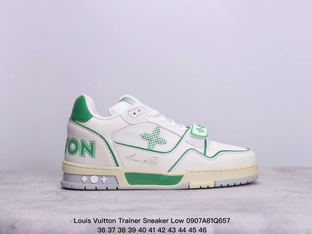 全新lv 钻石路易威登louis Vuitton Trainer Sneaker Low休闲运动文化百搭板鞋 ！ xm0907Q657