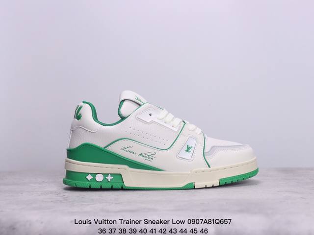 全新lv 钻石路易威登louis Vuitton Trainer Sneaker Low休闲运动文化百搭板鞋 ！ xm0907Q657