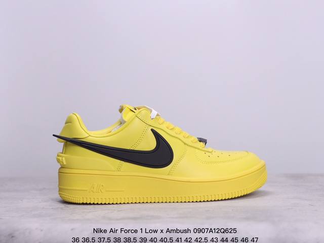 Nike Air Force 1 Low X Ambush 联名款 耐克空军一号低帮板鞋 牛皮材质 公司级 内置气垫 真标带半码 Size:36-47码 xm0