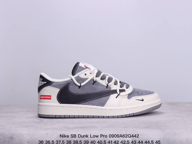 耐克 Nike Sb Dunk Low Pro 复古低帮休闲运动滑板板鞋。采用脚感柔软舒适zoomair气垫，有效吸收滑板等极限运动在落地时带来的冲击力，为街头