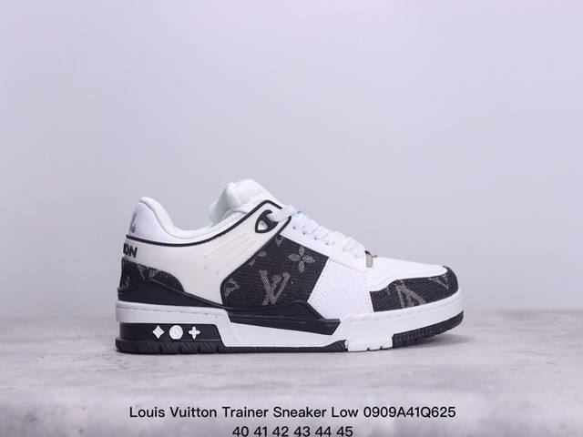 公司级全新lv路易威登louis Vuitton Trainer Sneaker Low休闲运动文化百搭板鞋 尺码:40-45 xm0909Q625