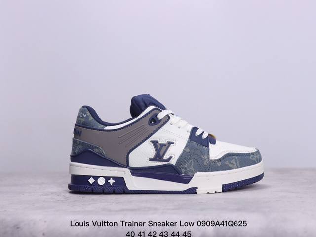 公司级全新lv路易威登louis Vuitton Trainer Sneaker Low休闲运动文化百搭板鞋 尺码:40-45 xm0909Q625