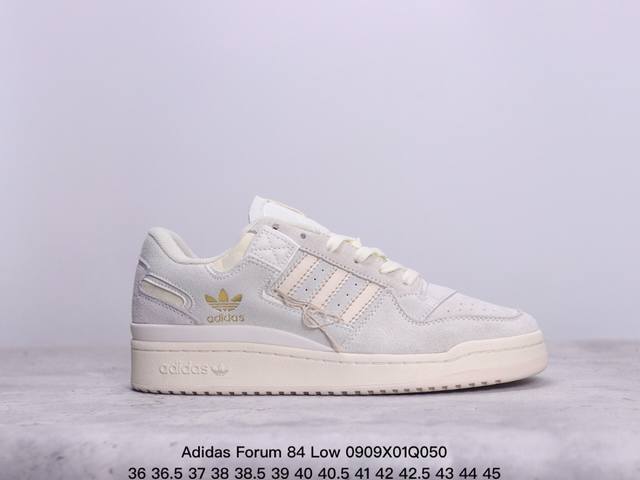 真标阿迪达斯 Adidas Forum 84 Low Og “Bright Blue” 白蓝 低帮百搭潮流休闲运动板鞋。以复古篮球鞋的外形为基础，采用皮革拼接，