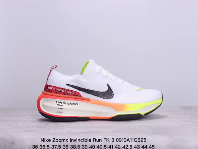 真标nike Zoomx Invincible Run Fk 3休闲运动慢跑鞋 货号:Hf4915- 尺码:36 36.5 37.5 38 38.5 39 40