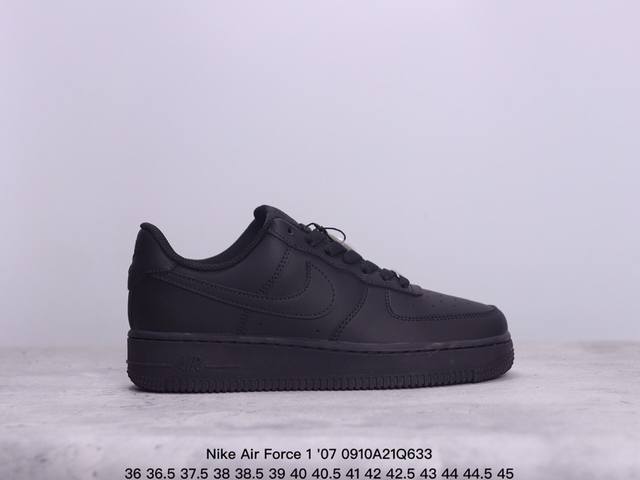 Nike Air Force 1 '07 全黑白 空军一号低帮休闲运动板鞋 内置全掌solo气垫 原楦头纸板 高清洁度 完美鞋型 货号： Cw2288-001