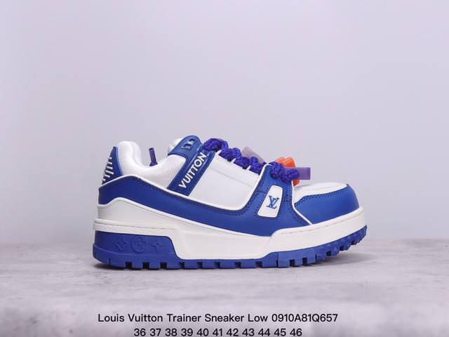 全新lv 小胖丁 路易威登louis Vuitton Trainer Sneaker Low休闲运动文化百搭板鞋 ！ xm0910Q657