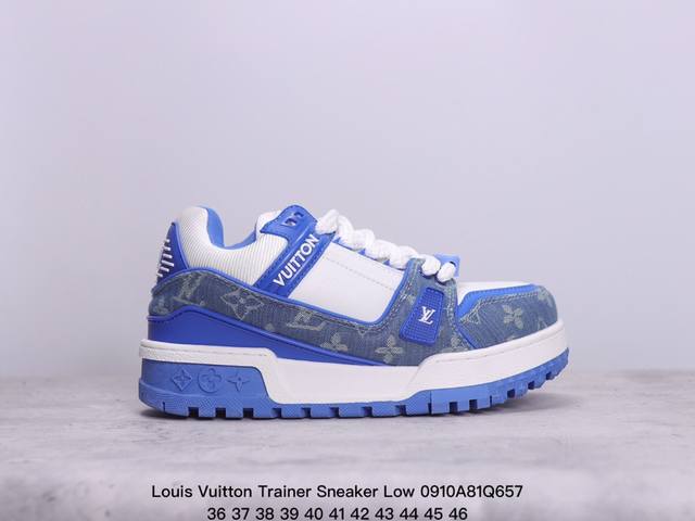 全新lv 小胖丁 路易威登louis Vuitton Trainer Sneaker Low休闲运动文化百搭板鞋 ！ xm0910Q657