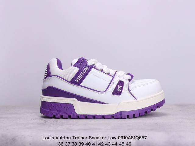 全新lv 小胖丁 路易威登louis Vuitton Trainer Sneaker Low休闲运动文化百搭板鞋 ！ xm0910Q657