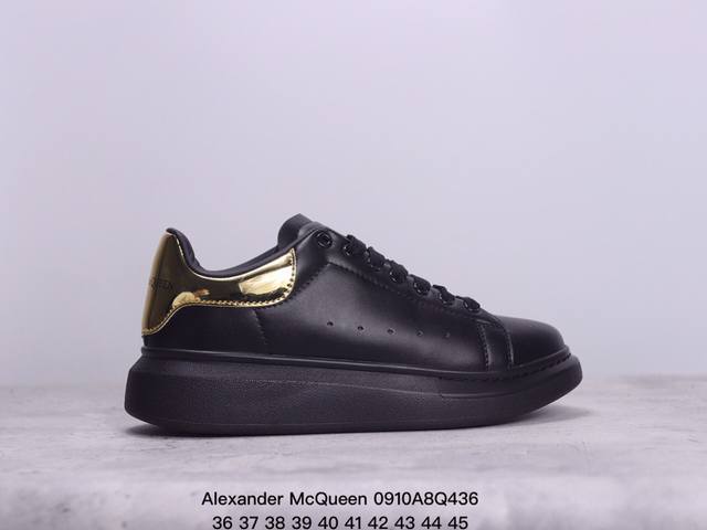 意大利高奢品牌alexander Mcqueen亚历山大 麦昆 Sole Leather Sneakers低帮时装厚底休闲运动小白鞋 尺码：36～45 xm09 - 点击图像关闭